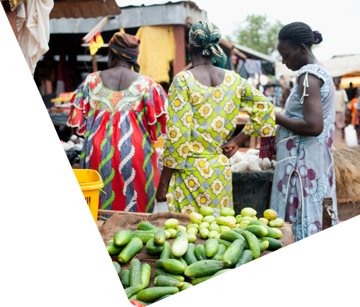 women in Burkina Faso market